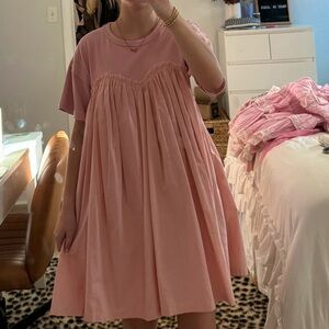 In february pink t-shirt dress